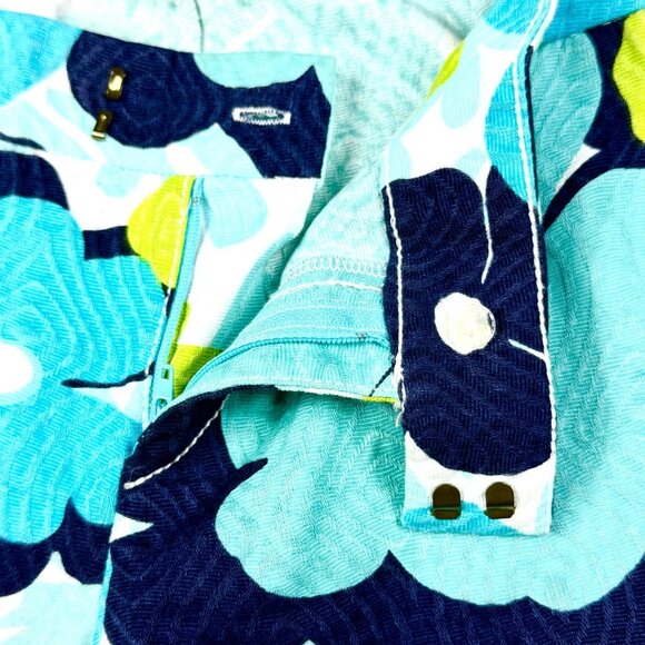 Lilly Pulitzer Big Floral Print Ankle Pants Lime Green/Turquoise 28" x 28" - Picture 5 of 9